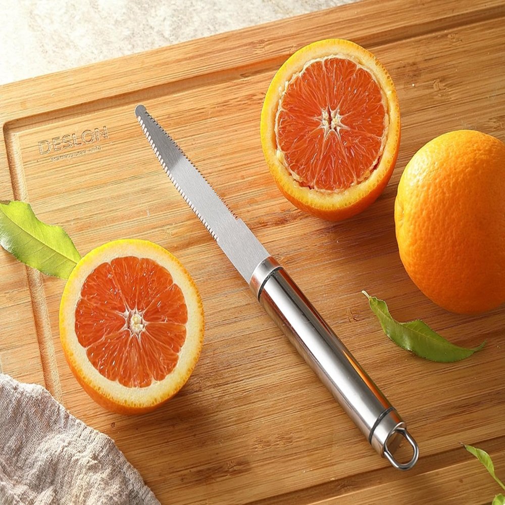 Cuchillo GOODFEER para toronjas, con diseño ergonómico y hoja afilada.