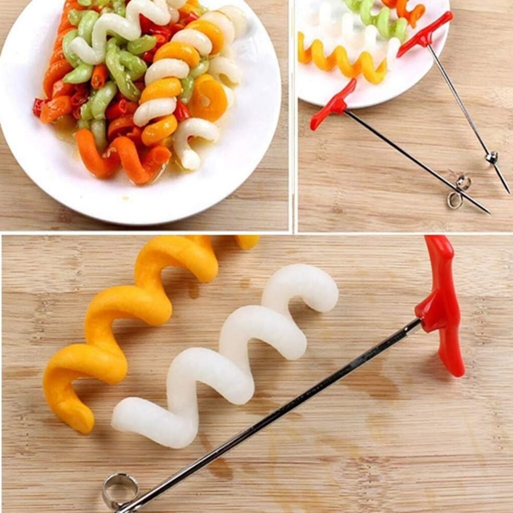 KABB espiralizador manual que corta con precisión espirales de verduras para decorar y preparar recetas saludables de manera sencilla.