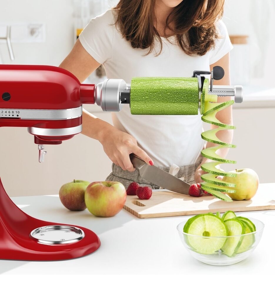 Incluye accesorio Spiralizer Plus con 6 cuchillas de cambio rápido y cortador de hojas de verduras con 2 cuchillas para cortar hojas de frutas y verduras